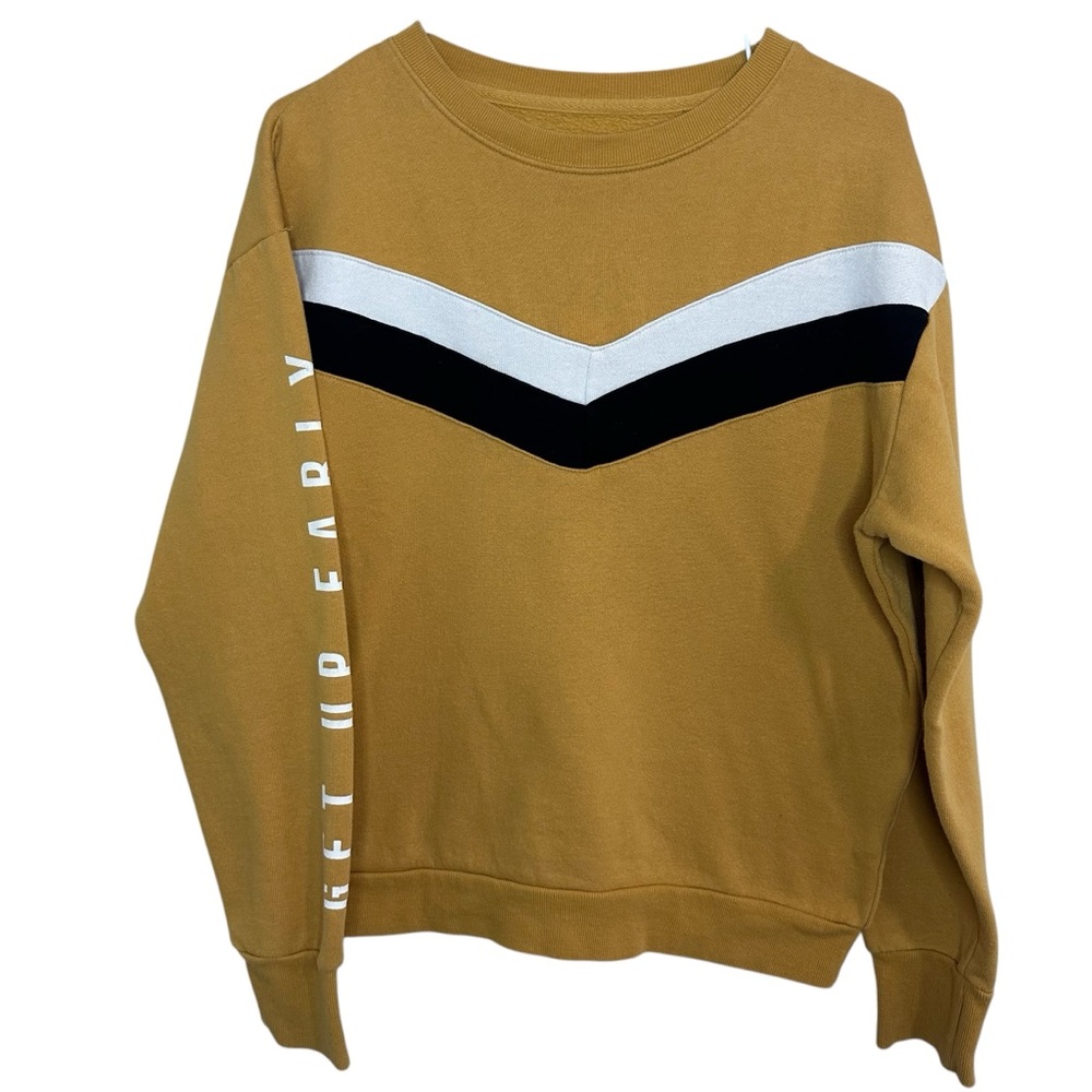 Dutch Bros LARGE Gold Yellow Stripe Long Sleeve Light Sweatshirt DB 1992